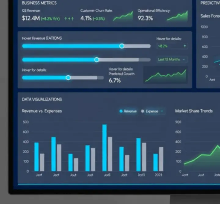 Interactive analytics dashboard showcasing KPIs and performance metrics